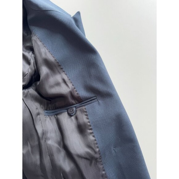Aritzia TALULA Navy Blue Wool Twill Double Breasted Peak Lapel Blazer, Size 2 - Picture 12 of 15
